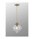 Afton 23cm Single Pendant Flower Bud Shade 1 x E27 Antique Brass/Golden Brown Braided Cable/Clear-3