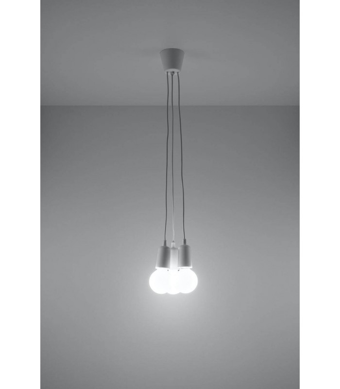 3 Light Ceiling Cluster Pendant White - 3