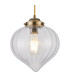 Afton 23cm Single Pendant Flower Bud Shade 1 x E27 Antique Brass/Golden Brown Braided Cable/Clear-7