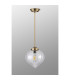 Afton 23cm Single Pendant Flower Bud Shade 1 x E27 Antique Brass/Golden Brown Braided Cable/Clear-9