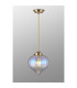 Afton 23cm Single Pendant Flower Bud Shade 1 x E27 Antique Brass/Golden Brown Braided Cable/Iridescent Faded-3