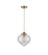 Afton 23cm Single Pendant Flower Bud Shade 1 x E27 Antique Brass/Golden Brown Braided Cable/Iridescent Faded-5