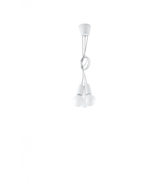 3 Light Ceiling Cluster Pendant White - 4