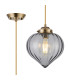 Afton 23cm Single Pendant Flower Bud Shade 1 x E27 Antique Brass/Golden Brown Braided Cable/Smoke-1