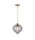 Afton 23cm Single Pendant Flower Bud Shade 1 x E27 Antique Brass/Golden Brown Braided Cable/Smoke-4