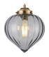 Afton 23cm Single Pendant Flower Bud Shade 1 x E27 Antique Brass/Golden Brown Braided Cable/Smoke-7