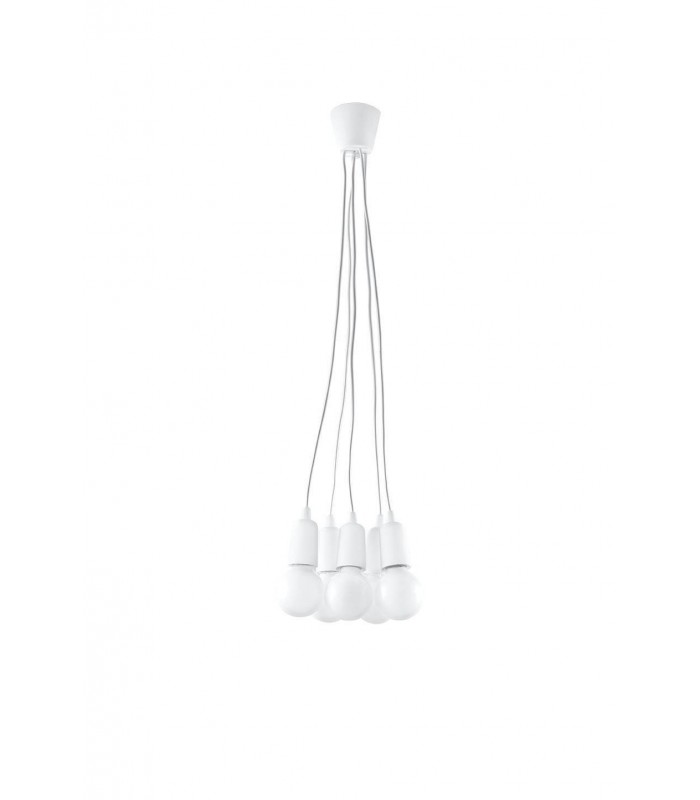 5 Light Ceiling Cluster Pendant White - 1