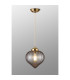Afton 23cm Single Pendant Flower Bud Shade 1 x E27 Brass/Pale Gold Twisted Cable/Cognac-3