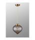 Afton 23cm Single Pendant Flower Bud Shade 1 x E27 Brass/Pale Gold Twisted Cable/Cognac-8