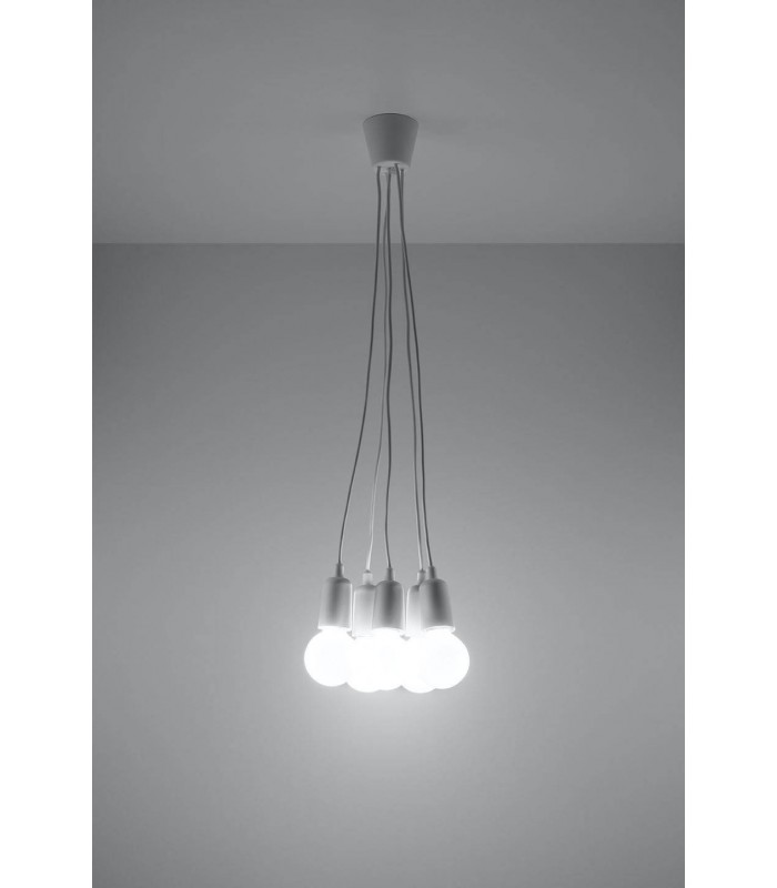 5 Light Ceiling Cluster Pendant White - 2
