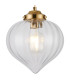 Afton 23cm Single Pendant Flower Bud Shade 1 x E27 Brass/Pale Gold Twisted Cable/Clear-7