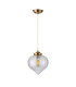 Afton 23cm Single Pendant Flower Bud Shade 1 x E27 Brass/Pale Gold Twisted Cable/Iridescent Faded-5