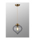 Afton 23cm Single Pendant Flower Bud Shade 1 x E27 Brass/Pale Gold Twisted Cable/Smoke-3