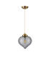 Afton 23cm Single Pendant Flower Bud Shade 1 x E27 Brass/Pale Gold Twisted Cable/Smoke-5