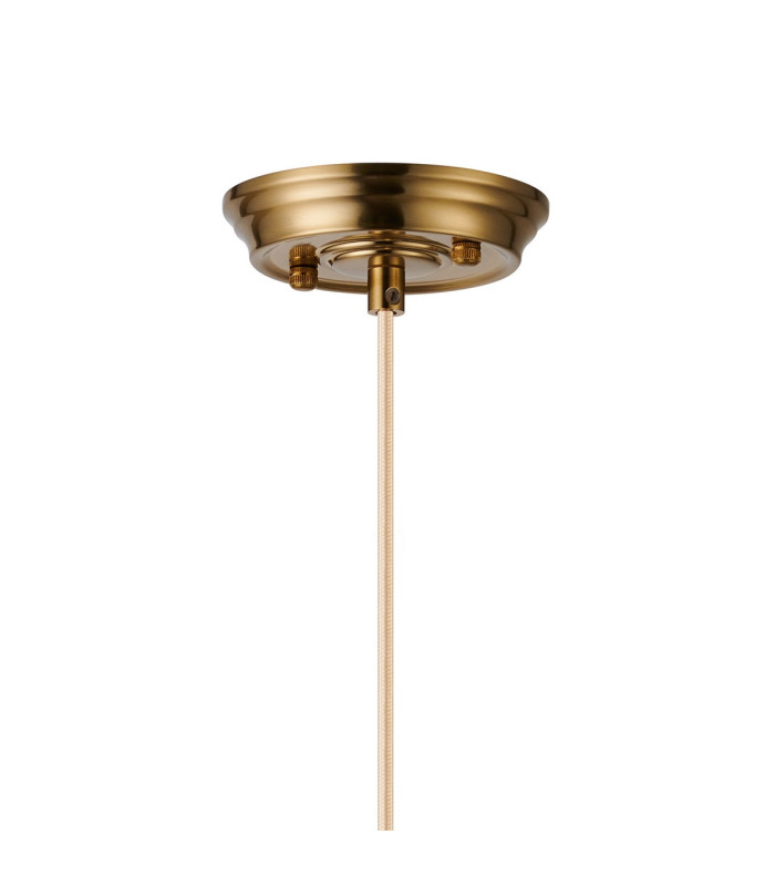 Afton 23cm Single Pendant Flower Bud Shade 1 x E27 Brass/Pale Gold Twisted Cable/Smoke-6