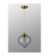 Afton 23cm Single Pendant Flower Bud Shade 1 x E27 Brass/Pale Gold Twisted Cable/Smoke-8