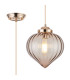 Afton 23cm Single Pendant Flower Bud Shade 1 x E27 French Gold/Gold Braided Cable/Cognac-1