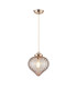 Afton 23cm Single Pendant Flower Bud Shade 1 x E27 French Gold/Gold Braided Cable/Cognac-4