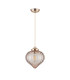 Afton 23cm Single Pendant Flower Bud Shade 1 x E27 French Gold/Gold Braided Cable/Cognac-5