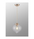 Afton 23cm Single Pendant Flower Bud Shade 1 x E27 French Gold/Gold Braided Cable/Clear-3