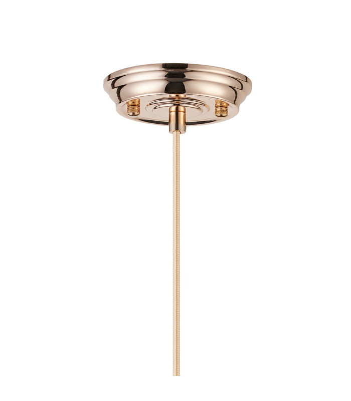 Afton 23cm Single Pendant Flower Bud Shade 1 x E27 French Gold/Gold Braided Cable/Clear-6