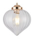 Afton 23cm Single Pendant Flower Bud Shade 1 x E27 French Gold/Gold Braided Cable/Clear-7