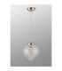 Afton 23cm Single Pendant Flower Bud Shade 1 x E27 French Gold/Gold Braided Cable/Clear-8