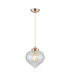 Afton 23cm Single Pendant Flower Bud Shade 1 x E27 French Gold/Gold Braided Cable/Iridescent Faded-4