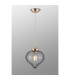 Afton 23cm Single Pendant Flower Bud Shade 1 x E27 French Gold/Gold Braided Cable/Smoke-3