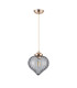 Afton 23cm Single Pendant Flower Bud Shade 1 x E27 French Gold/Gold Braided Cable/Smoke-5