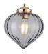 Afton 23cm Single Pendant Flower Bud Shade 1 x E27 French Gold/Gold Braided Cable/Smoke-7