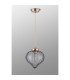 Afton 23cm Single Pendant Flower Bud Shade 1 x E27 French Gold/Gold Braided Cable/Smoke-8