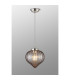 Afton 23cm Single Pendant Flower Bud Shade 1 x E27 Polished Nickel/Grey Braided Cable/Cognac-3
