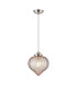 Afton 23cm Single Pendant Flower Bud Shade 1 x E27 Polished Nickel/Grey Braided Cable/Cognac-4