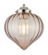Afton 23cm Single Pendant Flower Bud Shade 1 x E27 Polished Nickel/Grey Braided Cable/Cognac-7