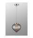 Afton 23cm Single Pendant Flower Bud Shade 1 x E27 Polished Nickel/Grey Braided Cable/Cognac-8