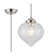 Afton 23cm Single Pendant Flower Bud Shade 1 x E27 Polished Nickel/Grey Braided Cable/Clear-1