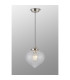 Afton 23cm Single Pendant Flower Bud Shade 1 x E27 Polished Nickel/Grey Braided Cable/Clear-3
