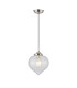 Afton 23cm Single Pendant Flower Bud Shade 1 x E27 Polished Nickel/Grey Braided Cable/Clear-4