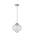 Afton 23cm Single Pendant Flower Bud Shade 1 x E27 Polished Nickel/Grey Braided Cable/Clear-5