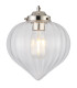 Afton 23cm Single Pendant Flower Bud Shade 1 x E27 Polished Nickel/Grey Braided Cable/Clear-7