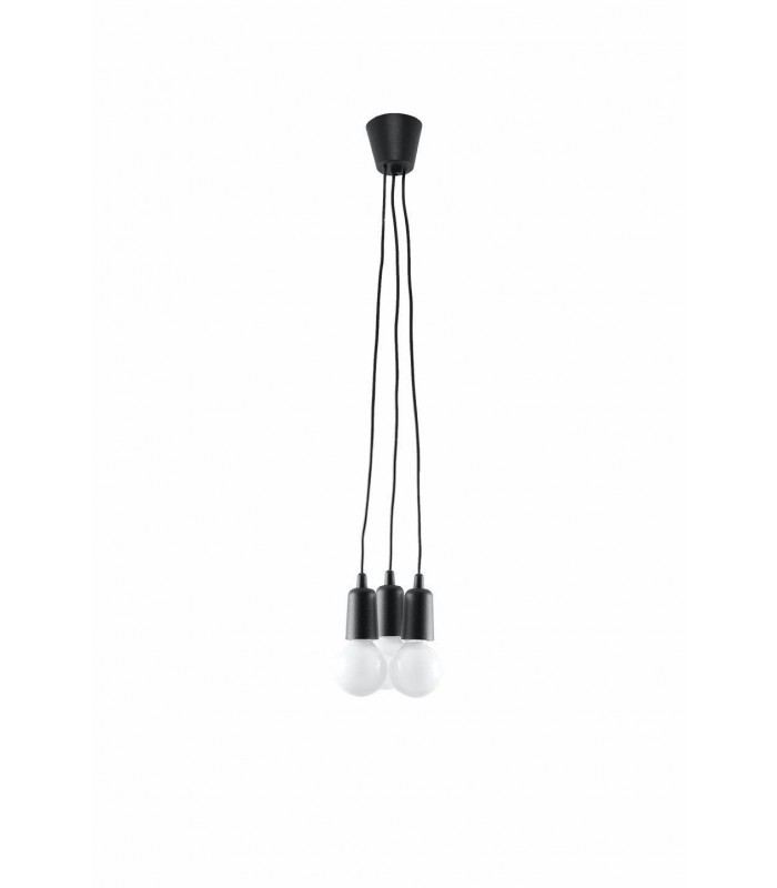 3 Light Ceiling Cluster Pendant Black - 1