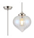 Afton 23cm Single Pendant Flower Bud Shade 1 x E27 Polished Nickel/Grey Braided Cable/Iridescent Faded-1