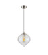 Afton 23cm Single Pendant Flower Bud Shade 1 x E27 Polished Nickel/Grey Braided Cable/Iridescent Faded-5