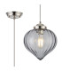 Afton 23cm Single Pendant Flower Bud Shade 1 x E27 Polished Nickel/Grey Braided Cable/Smoke-1