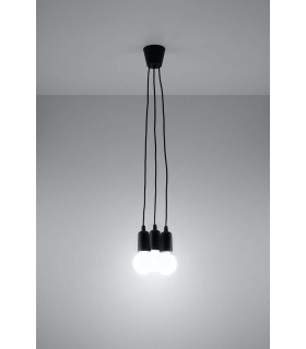 3 Light Ceiling Cluster Pendant Black - 2