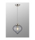 Afton 23cm Single Pendant Flower Bud Shade 1 x E27 Polished Nickel/Grey Braided Cable/Smoke-3