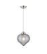 Afton 23cm Single Pendant Flower Bud Shade 1 x E27 Polished Nickel/Grey Braided Cable/Smoke-4