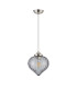 Afton 23cm Single Pendant Flower Bud Shade 1 x E27 Polished Nickel/Grey Braided Cable/Smoke-5