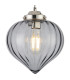 Afton 23cm Single Pendant Flower Bud Shade 1 x E27 Polished Nickel/Grey Braided Cable/Smoke-7
